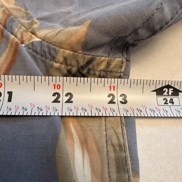 Reyn Spooner Size Medium Hawaiian Traditional Hawaiian Shirt Linen Blend Blue - Picture 5 of 6